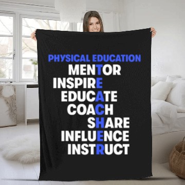Discover PE Physical Education Teacher Teach Mentor Fleece Blankets