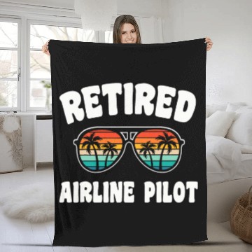 Discover Retired Airline Pilot Funny Retirement Congratulations Fleece Blankets