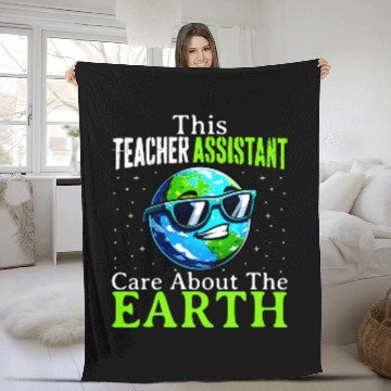 Discover Earth Day Teacher Assistant World Environment Day Teachers Fleece Blankets