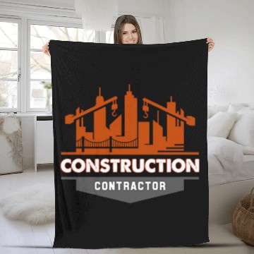 Discover Construction Crew Highway Worker Road Safety Contractor Fleece Blankets