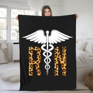 Discover RN Registered nurses Leopard Nursing Student Fleece Blankets