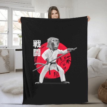 Discover KARATE MONKEY Fleece Blankets