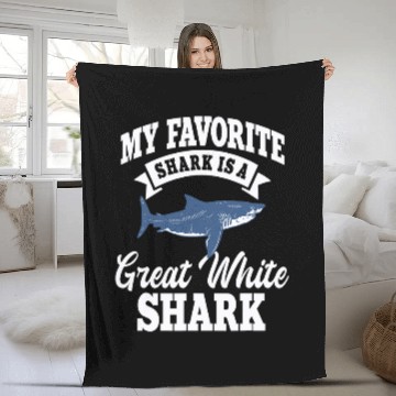 Discover Great White Shark Favorite Largest Predator Fish Zoologist Zip Fleece Blankets