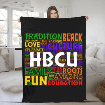 Discover HBCU Education Celebration of Culture Grad Alumni Student Fleece Blankets