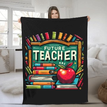 Discover Future Teacher ABC Inspirational Educator Design Baseball Tees Fleece Blankets