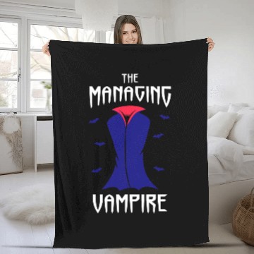 Discover The Managing Vampire Halloween Boss Trick or Treat Manager Fleece Blankets