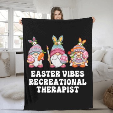 Discover Recreational Therapist Gnomes Easter Vibes Fleece Blankets