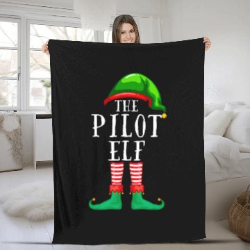 Discover The Pilot Elf Matching Profession Christmas Funny Baseball Tees Fleece Blankets
