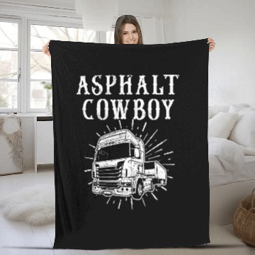 Discover Asphalt cowboy funniest trucker design Fleece Blankets