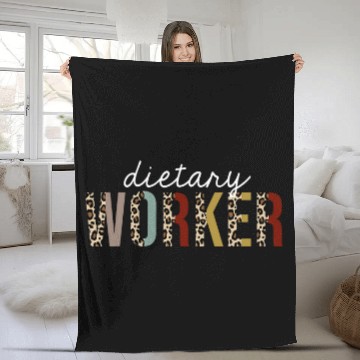 Discover Dietary Worker Leopard Print Funny Appreciation Fleece Blankets