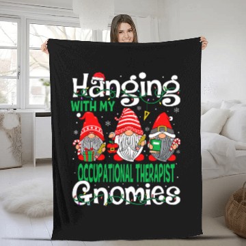 Discover Hanging With My Occupational Therapist Gnomies Christmas Baseball Tees Fleece Blankets