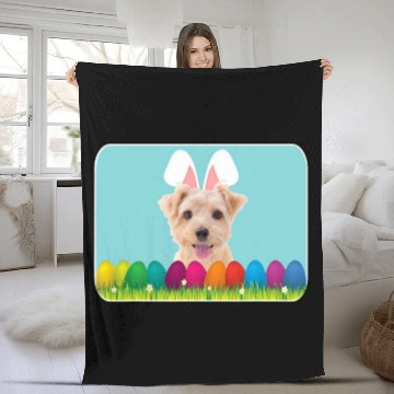 Discover Norfolk Terrier w Bunny Ears Baseball Tees Fleece Blankets