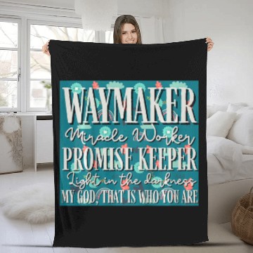 Discover Kids Kids Waymaker Miracle Worker Rainbow Christian 5 Baseball Tees Fleece Blankets