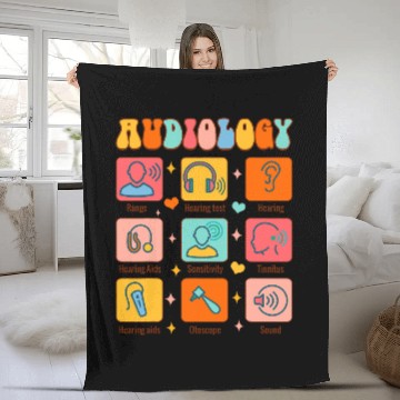 Discover Audiologist Hearing Specialist SLP Therapist Audiology Fleece Blankets
