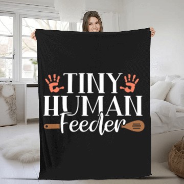 Discover Tiny Human School Lunch Lady Cafeteria Worker Gift Women Fleece Blankets