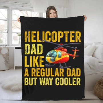 Discover Helicopter Pilot Dad Flight Mechanic Fathers Day Fleece Blankets