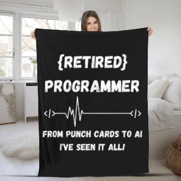 Discover Retired Computer Programmer Coding Heartbeat Funny Baseball Tees Fleece Blankets
