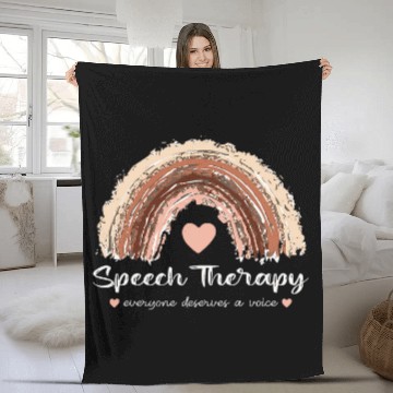 Discover Retro Speech Therapy Speech Language Pathologist Therapist 7 Fleece Blankets