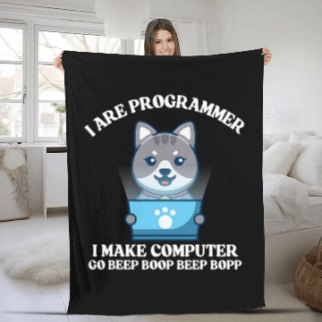 Discover I Are Programmer Cat Engineer Full Stack Software Developer Fleece Blankets