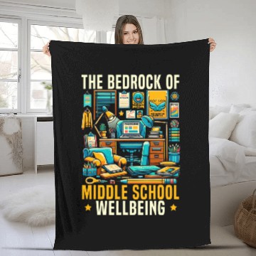 Discover Middle School Counselor Student Counseling Profession 3 Fleece Blankets