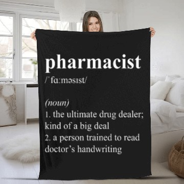 Discover Funny Pharmacist Definition Gag Gift Pharmacy Day Fleece Blankets