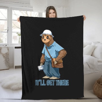 Discover Funny Sloth Mailman Funny And Rude Mailman Postal Worker Baseball Tees Fleece Blankets