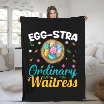 Discover Eggcellent Eggs Hunter Easter Waitress Bunny Womens Mens Fleece Blankets