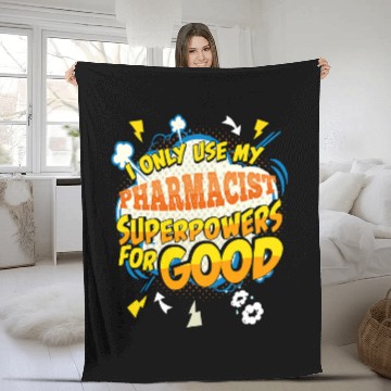 Discover Funny Pharmacist Superpowers Novelty Gag Fleece Blankets