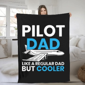 Discover Pilot Dad Copilot Plane Aviator Airplane Fathers Day Fleece Blankets