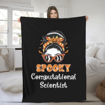 Discover Messy Bun Spooky Computational Scientist Women Halloween Zip Fleece Blankets