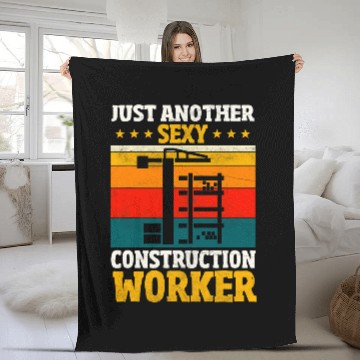 Discover Construction Worker Gifts Funny Building Laborer Contractor Baseball Tees Fleece Blankets