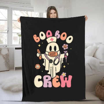 Discover boo boo crew cute nurses halloween trick or treat Fleece Blankets