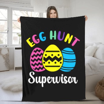 Discover Egg hunt supervisor matching easter eggs hunting group Zip Fleece Blankets