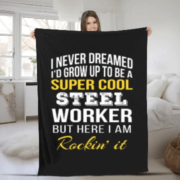 Discover Funny Steel Worker Gifts Fleece Blankets