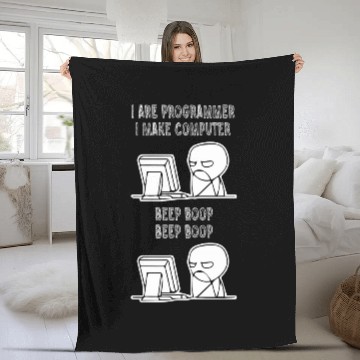 Discover I Are Programmer I Make Computer Beep Boop It Tech Coder Men Fleece Blankets