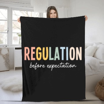 Discover Regulation Before Expectation Cute ABA SLP Therapy 2 Fleece Blankets