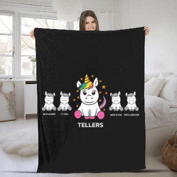 Discover Tellers funny Unicorns for employees Fleece Blankets