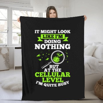 Discover Cellular Biology Biologist Physics Chemistry Scientist Zip Fleece Blankets