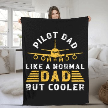 Discover Pilot Dad Like A Normal Dad But Cooler Grunge for Pilots Fleece Blankets