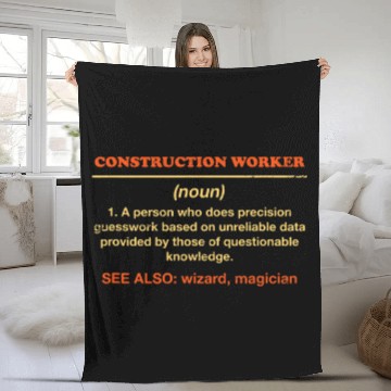 Discover Construction Worker Definition Funny Foreman Humor Mason 2 Fleece Blankets