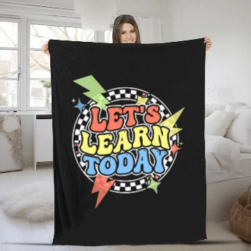 Discover Retro Lets Learn Today Teacher Women Teach Baseball Tees Fleece Blankets