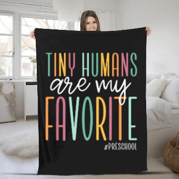 Discover Tiny Humans Are My Favorite Retro Preschool Teacher Fleece Blankets