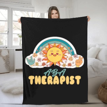 Discover ABA Therapist Applied Behavior Analysis Neurodiversity 2 Fleece Blankets