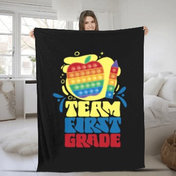 Discover Team First Grade Pupil Back To School Teacher School Baseball Tees Fleece Blankets