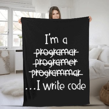 Discover I am a programmer Fleece Blankets