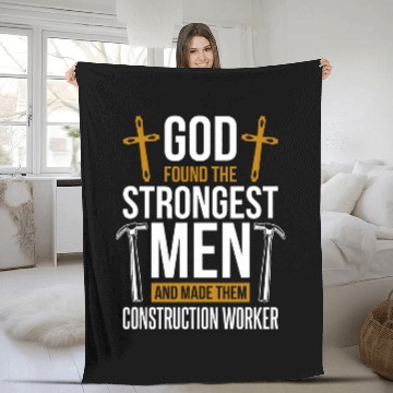 Discover Construction Worker Christian for Concrete Finisher Fleece Blankets