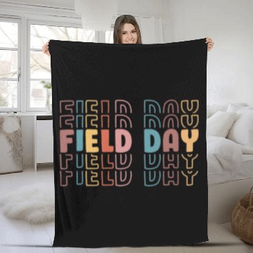 Discover Teacher Student First Last Day Of School Field Day Retro Fleece Blankets