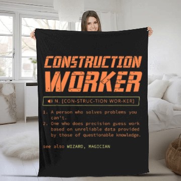 Discover Construction Worker Contractor Builder Handyman Gift 2 Fleece Blankets