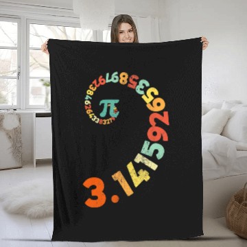 Discover Retro Pi Spiral Math Teacher National Pi Day Men Women Fleece Blankets