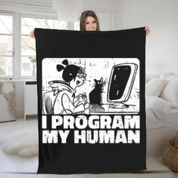 Discover Cat Programmer Baseball Tees Fleece Blankets